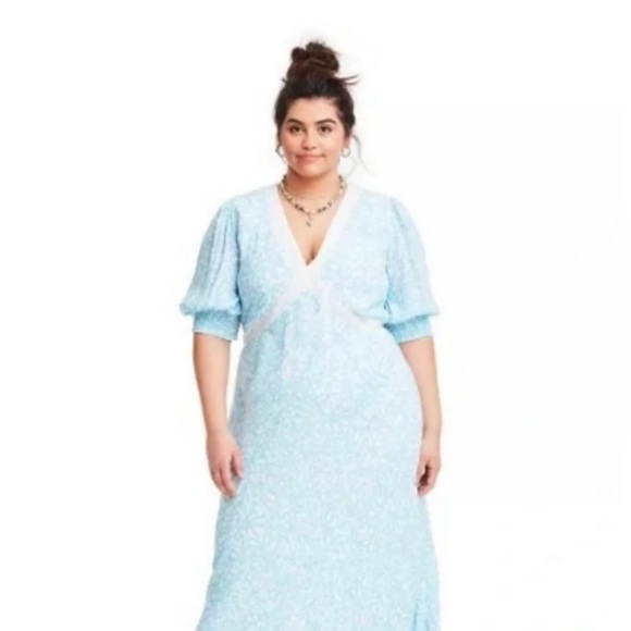 NWT Rixo x Target Floral Puff Sleeve Maxi Swing Dress sz 16 Cottagecore Prairie - Picture 9 of 11